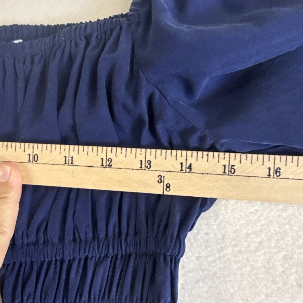 Hill House Jasmine Nap Dress Midi Small Navy Blue Lyocell Boho Timeless Staple - Picture 4 of 10